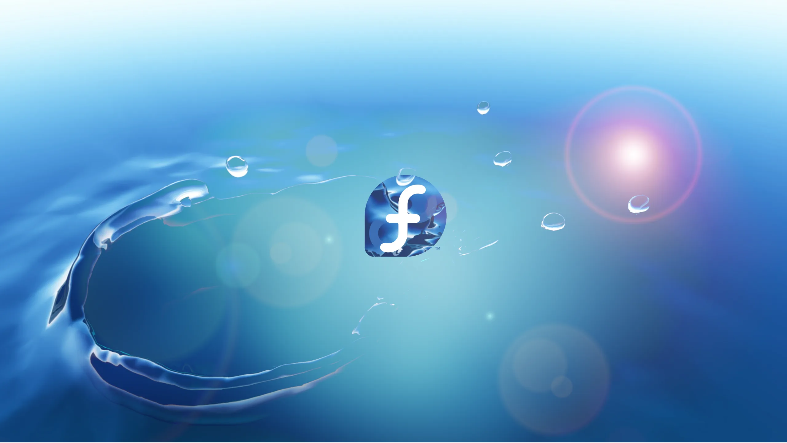 Wallpaper de Fedora Splash con tema azul
