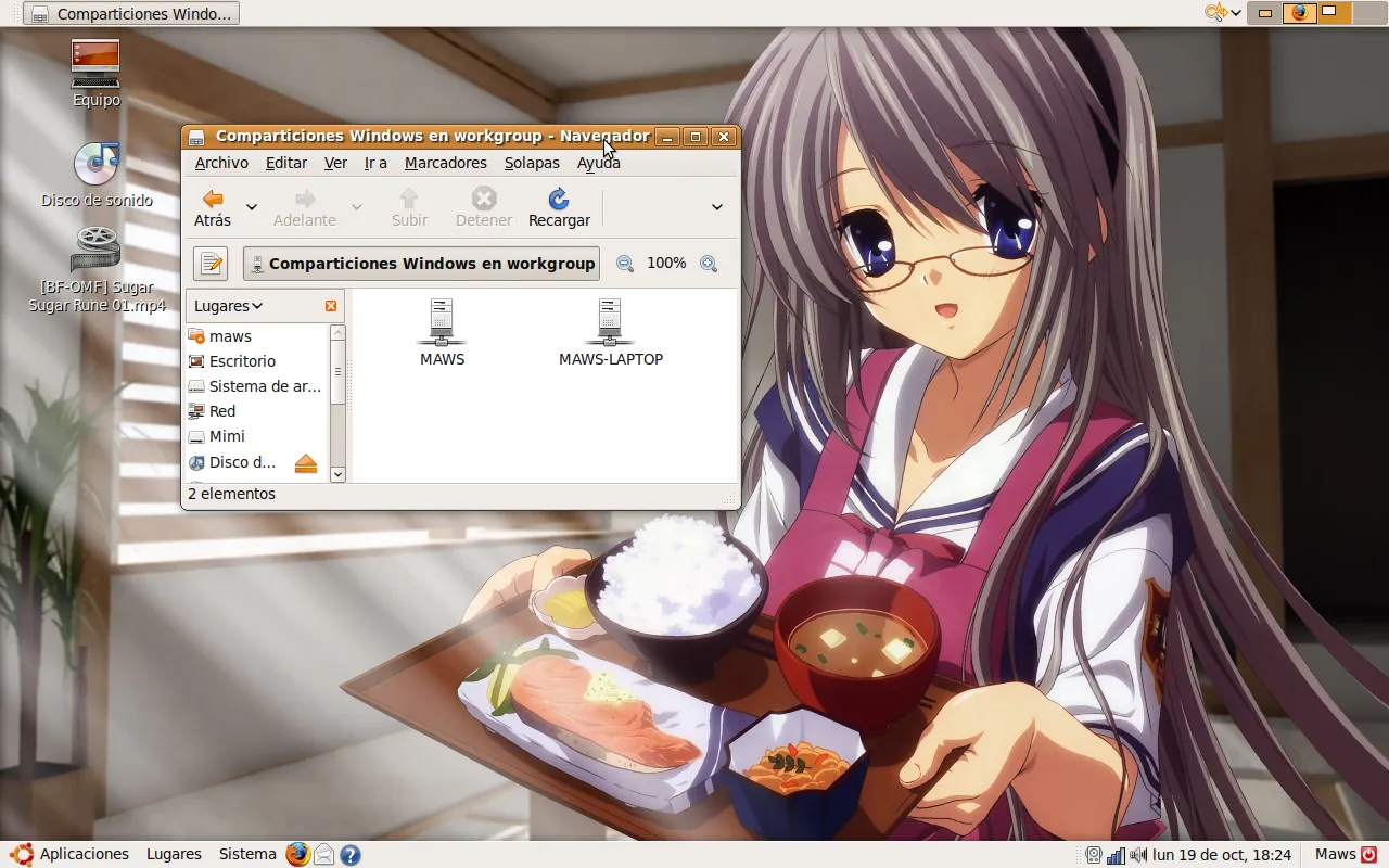 Carpeta compartida vista desde Linux Ubuntu
